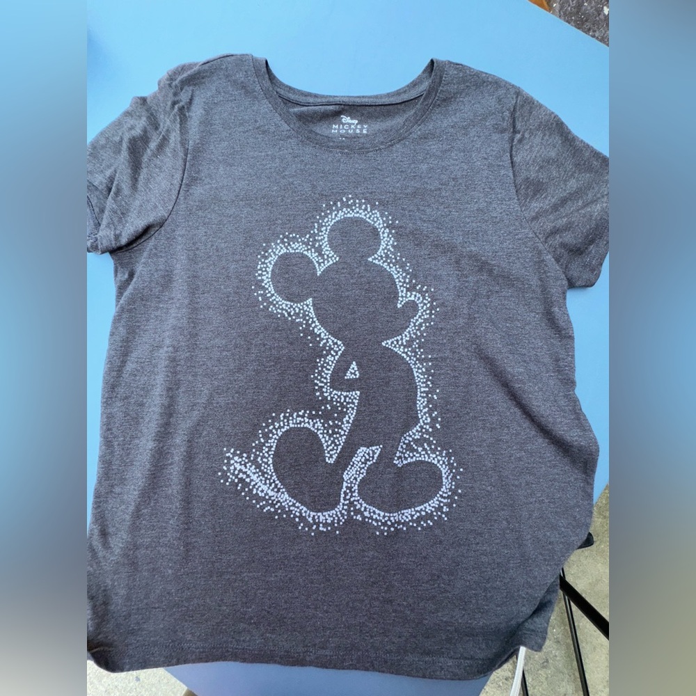 Disney Charcoal Mickey Mouse Silhouette Tee